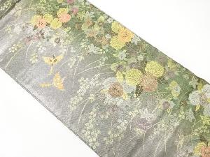 アンティーク　花鳥模様織り出し袋帯（材料）